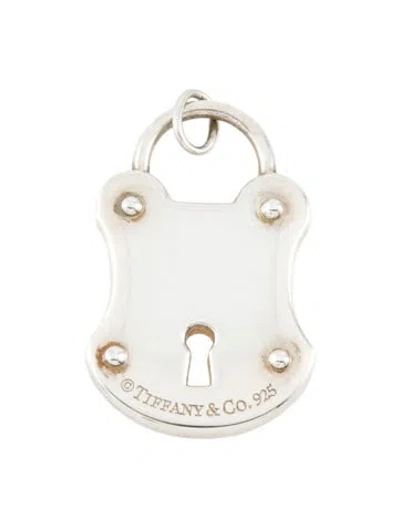Pre-owned Tiffany & Co Diamond Emblem Lock Pendant, 1" In Multi