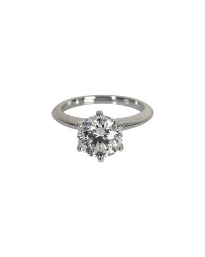 Tiffany & Co . Diamond Engagement Ring (authentic Pre-loved) In Silver