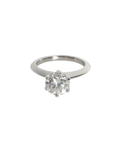 Tiffany & Co . Diamond Engagement Ring (authentic Pre-loved) In Silver