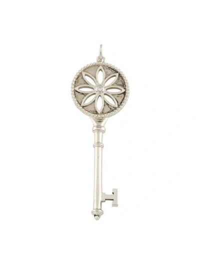 Pre-owned Tiffany & Co Diamond Flower Key Pendant In Multi