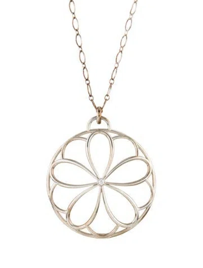 Pre-owned Tiffany & Co Diamond Garden Flower Pendant Necklace, 30" In Multi