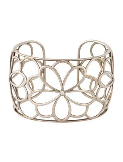 Pre-owned Tiffany & Co Diamond Garden Petals Cuff Bracelet, 6" In Multi