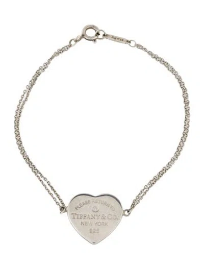 Pre-owned Tiffany & Co Diamond Heart Double Chain Bracelet, 6.25" In Multi
