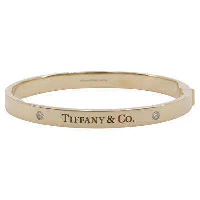 Pre-owned Tiffany & Co . Diamond Hinged Bangle In 18 Karat Yellow Gold