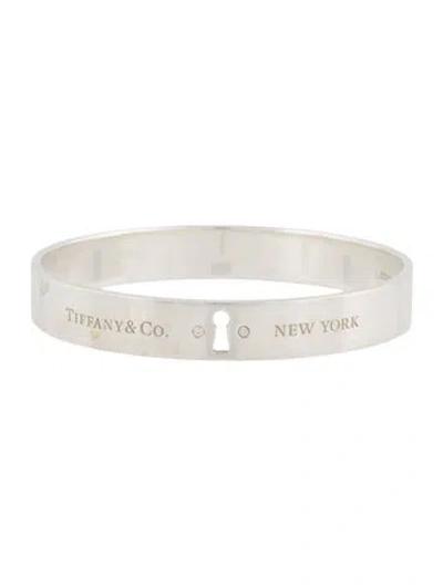 Pre-owned Tiffany & Co Diamond Keyhole Bangle Bracelet, 7" In Multi