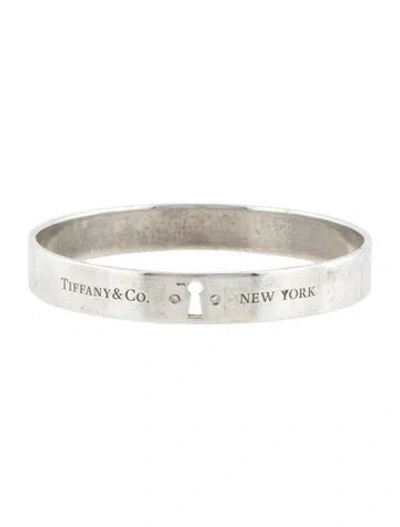 Pre-owned Tiffany & Co Diamond Keyhole Bangle Bracelet, 7.5" In Multi