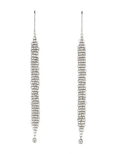 Pre-owned Tiffany & Co Diamond Mesh Drop Earrings In Multicolor