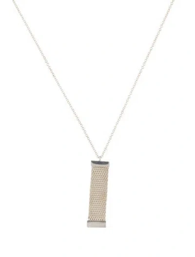 Pre-owned Tiffany & Co Diamond Mesh Pendant Necklace, 16" In Multi