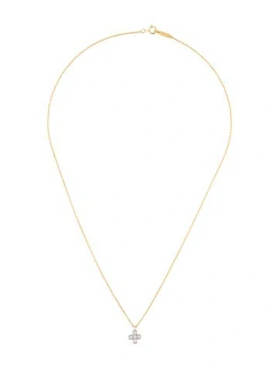 Pre-owned Tiffany & Co Diamond Mini Cruciform Cross Pendant Necklace, 16" In Multi
