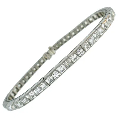 Pre-owned Tiffany & Co . Diamond Platinum Tennis Line Bracelet, 1950s In Multi