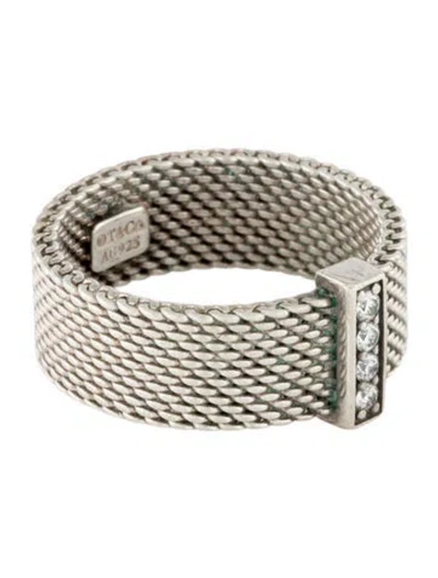 Pre-owned Tiffany & Co Diamond Somerset Mesh Band In Multi