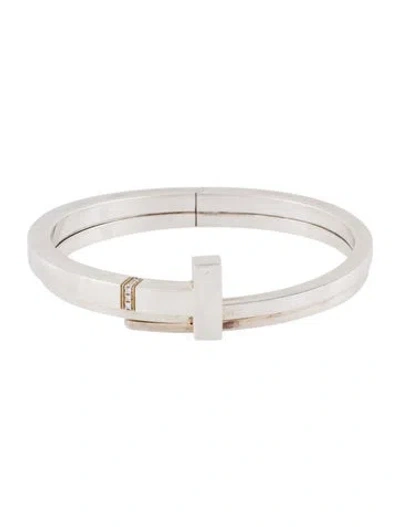 Pre-owned Tiffany & Co Diamond T Square Wrap Bracelet In Multi