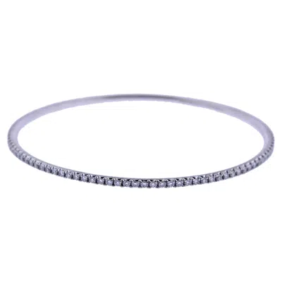 Pre-owned Tiffany & Co . Diamond White Gold Eternity Bangle Bracelet