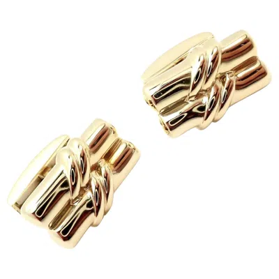 Pre-owned Tiffany & Co . Double Bar Yellow Gold Cufflinks