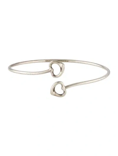 Pre-owned Tiffany & Co Double Open Heart Bangle Bracelet, 7" In Multi