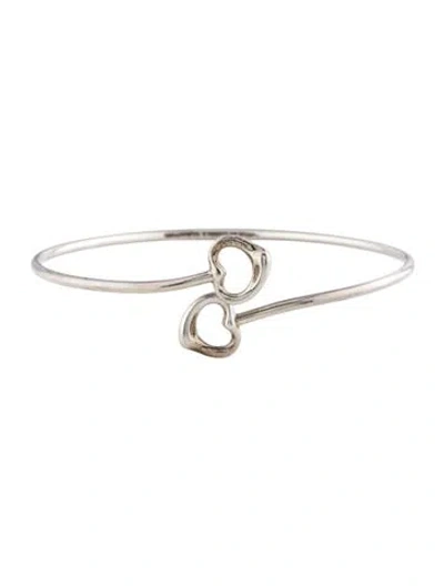 Pre-owned Tiffany & Co Double Open Heart Cuff Bracelet, 7" In Multi