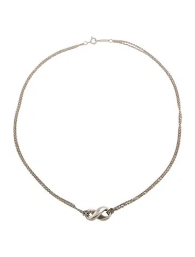 Pre-owned Tiffany & Co Double Strand Infinity Pendant Necklace, 16" In Multi
