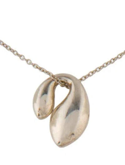 Pre-owned Tiffany & Co Double Teardrop Pendant Necklace, 16.25" In Multi