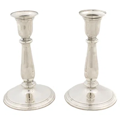 Pre-owned Tiffany & Co Elegant Mid-century Sterling Silver Candlesticks By . In Sand
