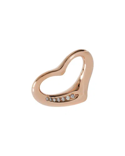 Tiffany & Co . Elsa Peretti 18k Rose Gold 0.20 Ct. Tw. Diamond Pendant (authentic Pre-loved)