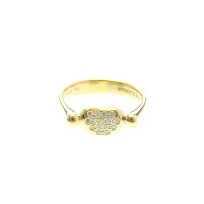 Pre-owned Tiffany & Co . Elsa Peretti Bean Band Ring 18k Yellow Gold With Diamonds Gold Yellow_gold Ring Jewelr