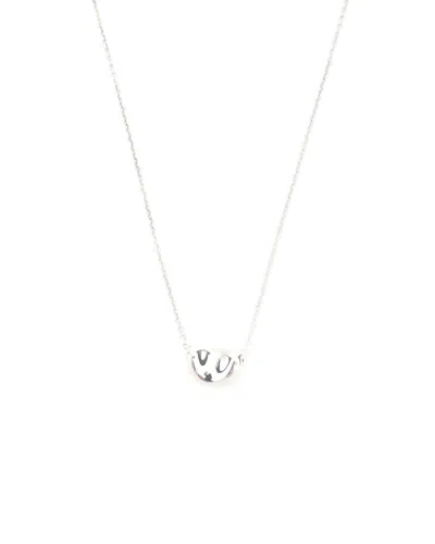 Tiffany & Co Elsa Peretti Bean Silver Necklace In Metallic