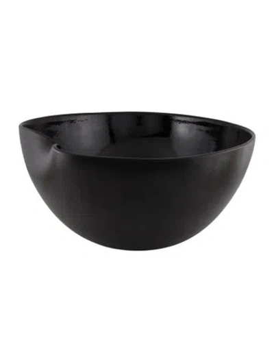 Pre-owned Tiffany & Co Elsa Peretti Ceramic Thumbprint Bowl In Black