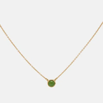 Pre-owned Tiffany & Co Elsa Peretti™ Color By The Yard Jade 18k Yellow Gold Necklace