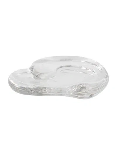 Pre-owned Tiffany & Co Elsa Peretti Crystal Heart Dish In Transparent