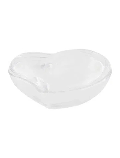 Pre-owned Tiffany & Co Elsa Peretti Crystal Heart Trinket Box In Clear