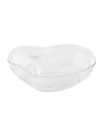 Pre-owned Tiffany & Co Elsa Peretti Crystal Heart Trinket Box In Clear