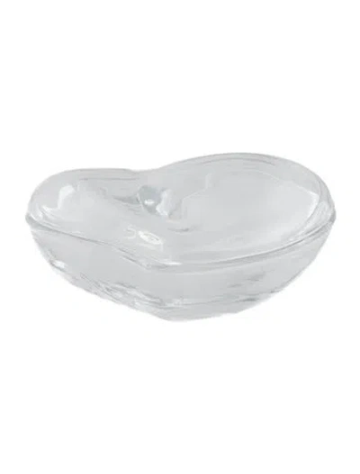 Pre-owned Tiffany & Co Elsa Peretti Crystal Shaped Heart Trinket Box In Transparent