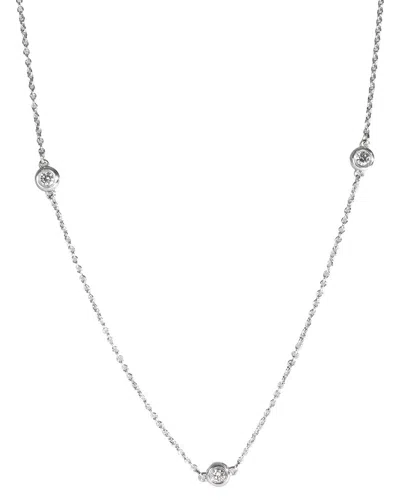 Tiffany & Co . Elsa Peretti Diamond By The Yard 0.15 Ct. Tw. Diamond Necklace  (authentic Pre-loved) In Silver