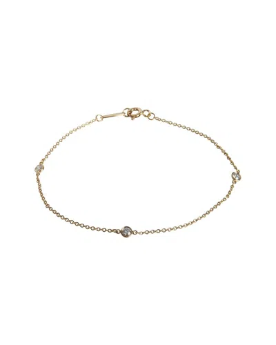 Pre-owned Tiffany & Co . Elsa Peretti Diamond By The Yard 18k 0.15 Ct. Tw. Diamond  Bracelet (authentic Pre-lov