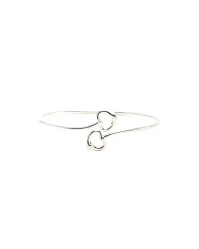 Tiffany & Co Elsa Peretti Double Open Heart Silver Bracelet In Metallic