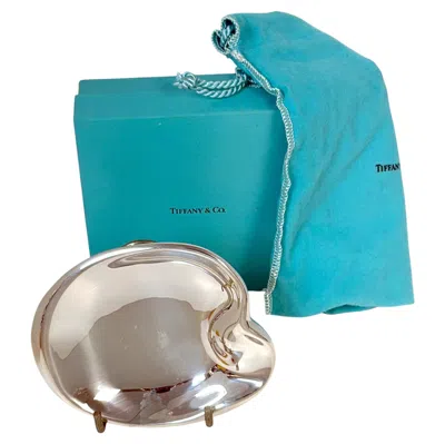 Pre-owned Tiffany & Co Elsa Peretti For Tiffany Sterling Silver Thumbprint Bowl With Box In Blue
