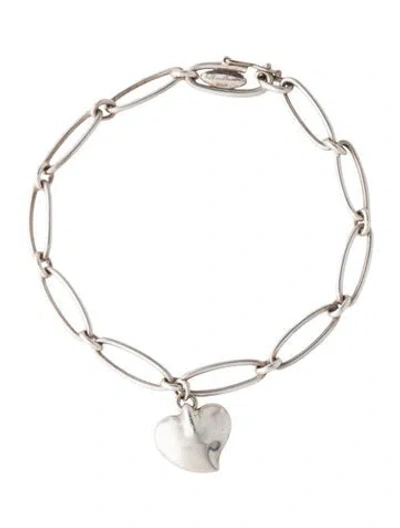 Pre-owned Tiffany & Co Elsa Peretti® Full Heart Charm Bracelet, 7", 7" In Multi