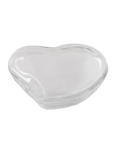 Pre-owned Tiffany & Co Elsa Peretti Heart Glass Trinkett In Transparent