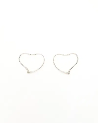 Tiffany & Co Elsa Peretti Open Heart Hoop Earrings In Silver