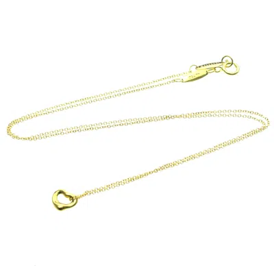 Pre-owned Tiffany & Co . Elsa Peretti Open Heart Pendant Necklace 18k Yellow Gold Gold Yellow_gold Necklace Jew