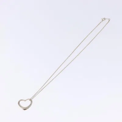 Pre-owned Tiffany & Co . Elsa Peretti Open Heart Pendant Necklace Sterling Silver Silver Silver Necklace Jewelr