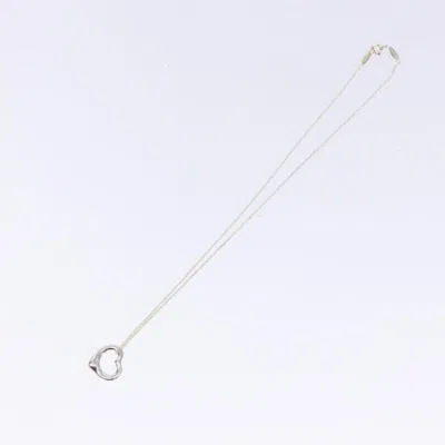 Pre-owned Tiffany & Co . Elsa Peretti Open Heart Pendant Necklace Sterling Silver Silver Silver Necklace Jewelr