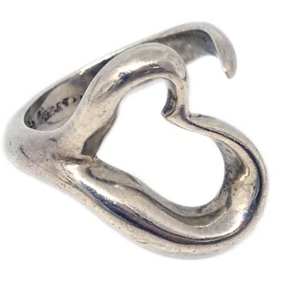 Pre-owned Tiffany & Co . Elsa Peretti Open Heart Ring Silver 925 Silver Sterling_silver Ring Jewelry (