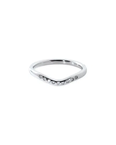 Tiffany & Co . Elsa Peretti Platinum 0.12 Ct. Tw. Diamond Band (authentic Pre-loved) In Brown