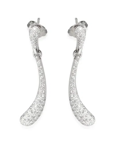 Tiffany & Co . Elsa Peretti Platinum 1.50 Ct. Tw. Diamond Earrings (authentic Pre-loved) In Metallic
