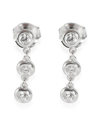Tiffany & Co . Elsa Peretti Silver 0.60 Ct. Tw. Diamond Earrings (authentic Pre-loved) In Metallic