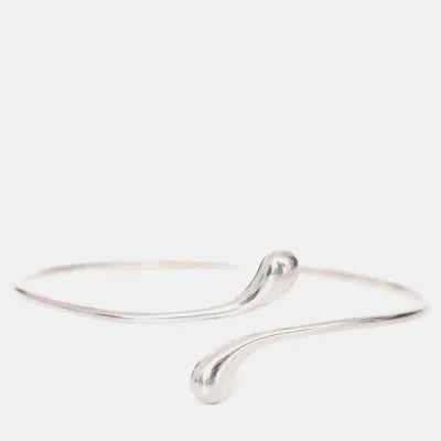 Pre-owned Tiffany & Co Elsa Peretti Sterling Silver Elongated Teardrop Bangle