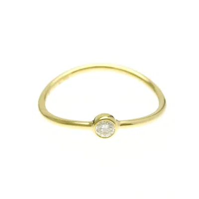 Pre-owned Tiffany & Co . Elsa Peretti Wave Single-row Ring 18k Yellow Gold And Diamond Gold Yellow_gold Ring Je