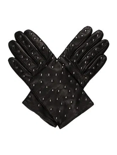 Pre-owned Tiffany & Co Embellished Leather Gloves In Black