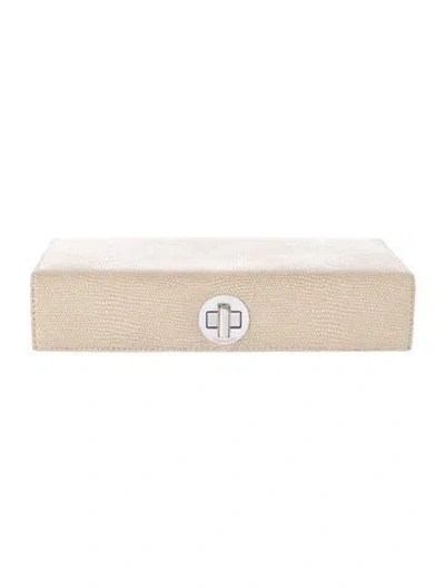 Pre-owned Tiffany & Co Embossed Leather Minaudière In Neutral
